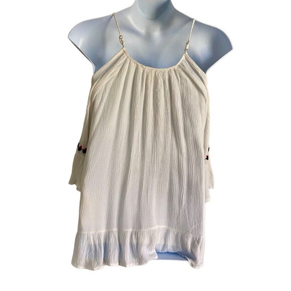 Exist Boho Cold Shoulder Embroidered Top Women's XL - Picture 5 of 12